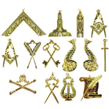 Gold Blue Lodge Officers Jewels